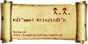 Kümmel Krisztián névjegykártya